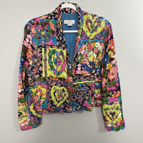 Sandy Starkman Jackets & Blazers - Sandy Starkman Patchwork Blazer Bright Quilt Jacket Womens Medium  Festival VTG